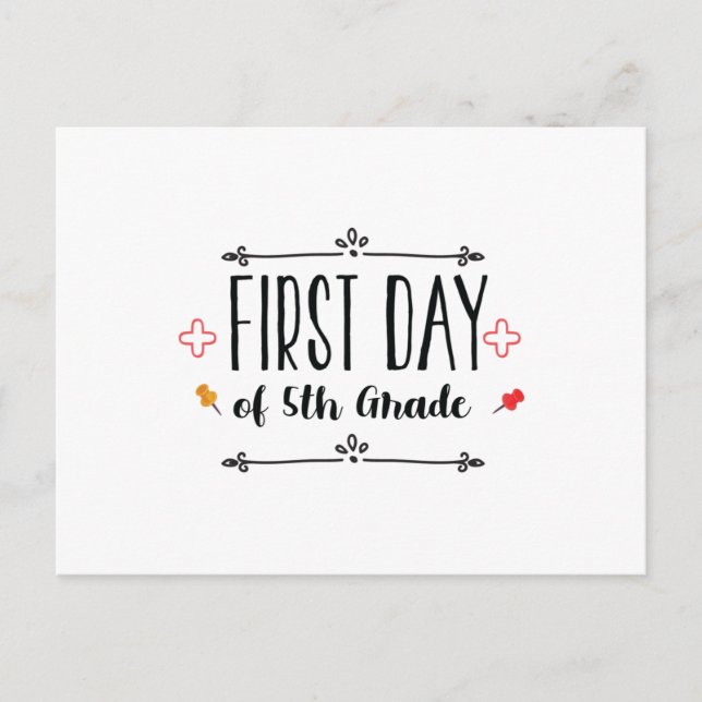 Carte Postale Premier jour de 5e année (Devant)