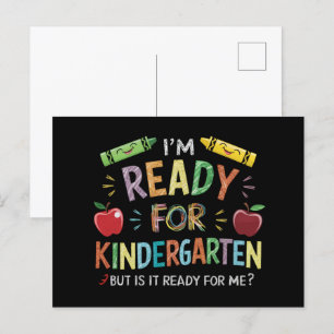 Carte Postale Premier jour de maternelle pour les enfants, retou