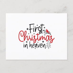 Carte Postale Premier Noël au Ciel, Oiseau Rouge