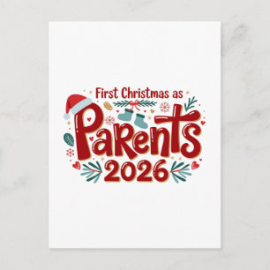 Carte Postale Premier Noël en tant que parents Vacances de famil