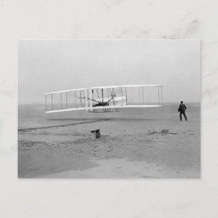 Carte Postale Premier vol réussi de la circulaire Wright