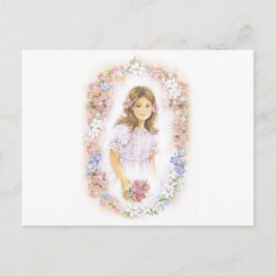 Carte Postale Première communion, confirmation fille