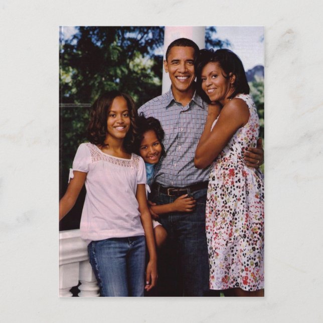Carte Postale Première famille du président Obama (Devant)