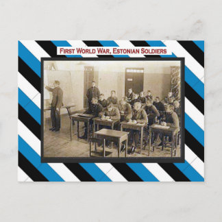 Carte Postale Première Guerre mondiale, salle de classe des sold