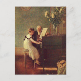 Carte Postale Première leçon de piano de Muenier