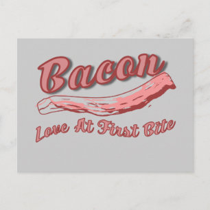Carte Postale première morsure rétro amant bacon