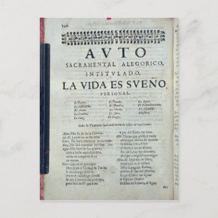 Carte Postale Première page de 'La Vida es Sueno'