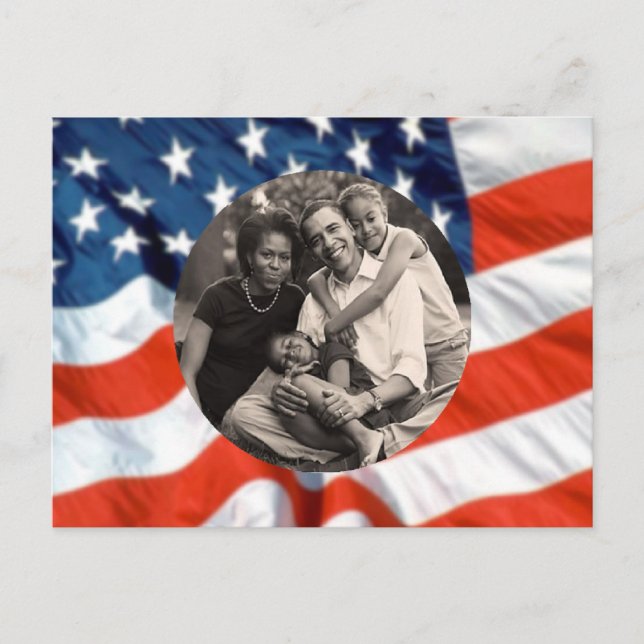 Carte Postale Première photo de famille du président Obama (Devant)