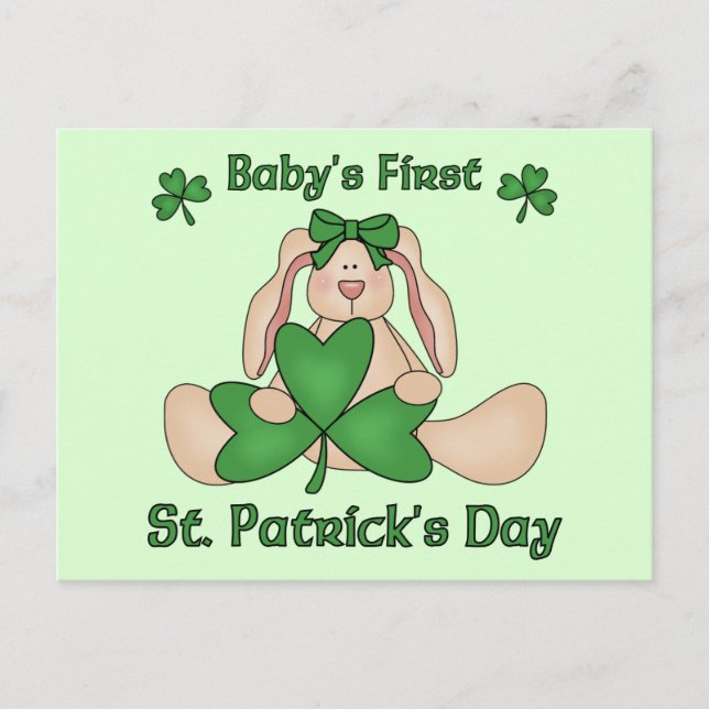 Carte Postale Première Saint Patrick du bébé (Devant)