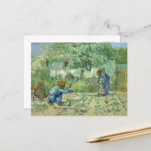 Carte Postale Premiers pas, après Millet par Vincent Van Gogh