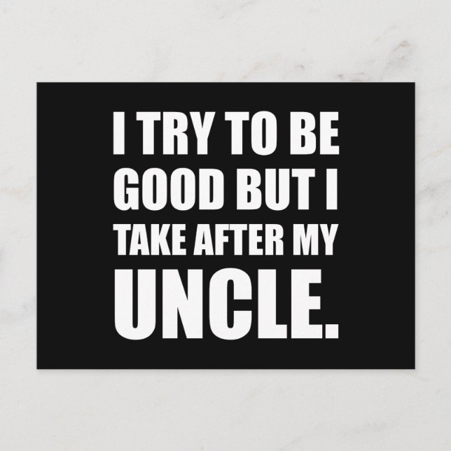 Carte Postale Prendre après mon oncle drôle (Devant)