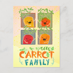 Carte Postale Prenez la famille Carrot   Jeu de devis motivation