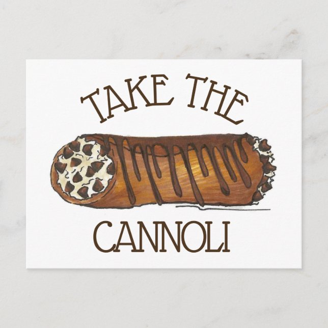 Carte Postale Prenez La Pâtisserie Cannoli Italienne Chocolat Ch (Devant)