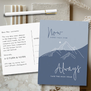 Carte Postale Prenez le High Road Slate Blue pour le Congrès