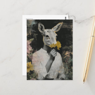 Carte Postale Prenez Le Temps De Sentir Le Collage De Cerfs Fleu