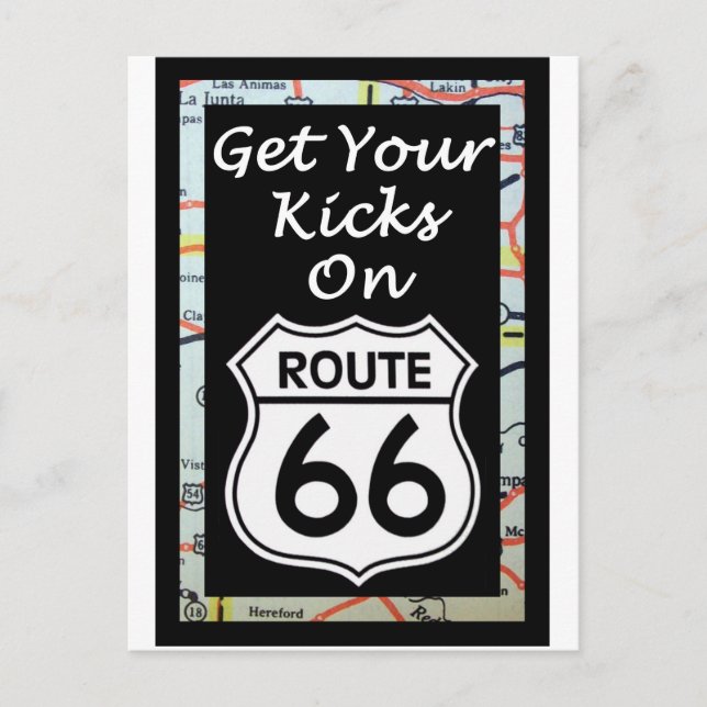 Carte Postale Prenez Vos Coups De Pied Sur La Route 66 Avec Cart (Devant)