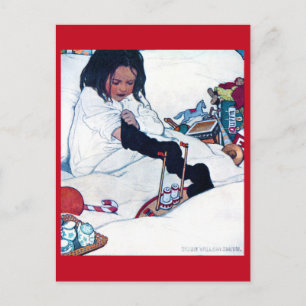 Carte Postale Préparation de Noël, Jessie Willcox Smith