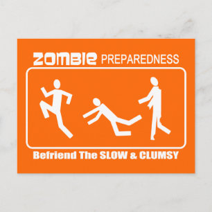 Carte Postale Préparation de Zombie Befriend Lentement BLANC Con