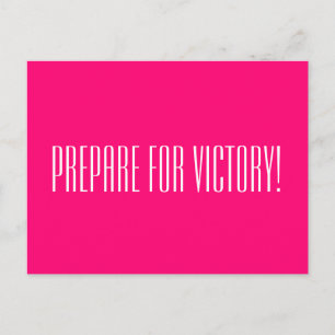Carte Postale PRÉPARER LA Citation positive VICTOIRE Rose chaud