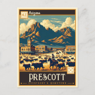Carte Postale Prescott, Arizona VINTAGE