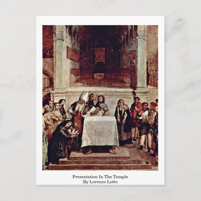 Carte Postale Présentation Dans Le Temple Par Lorenzo Lotto (Devant)