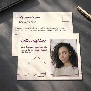 Carte Postale Présentation de l'agent immobilier Plum en dessin