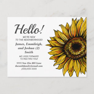 Carte Postale Présentation des nouveaux voisins avec tournesol r