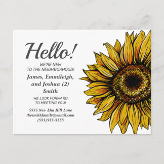 Carte Postale Présentation des nouveaux voisins avec tournesol r
