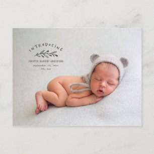 Carte Postale Présentation du faire-part de naissance photo de b