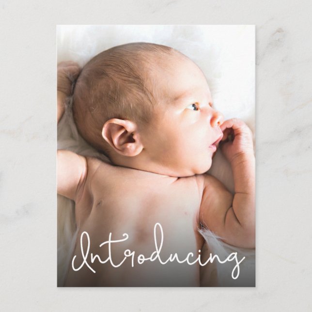 Carte Postale Présentation d'une photo de bébé mignonne avec éta (Devant)