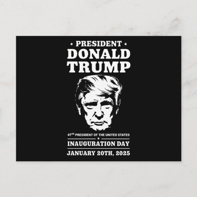 Carte Postale Président 47 D J Trump Jour de l'investiture Jan 2 (Devant)