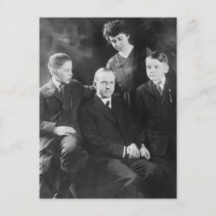 Carte Postale Président Coolidge et famille