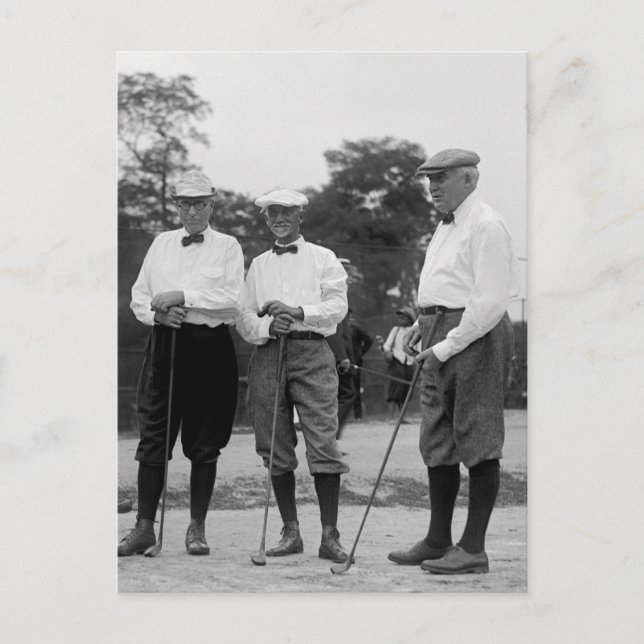 Carte Postale Président Harding Golf Foursome, années 1920 (Devant)