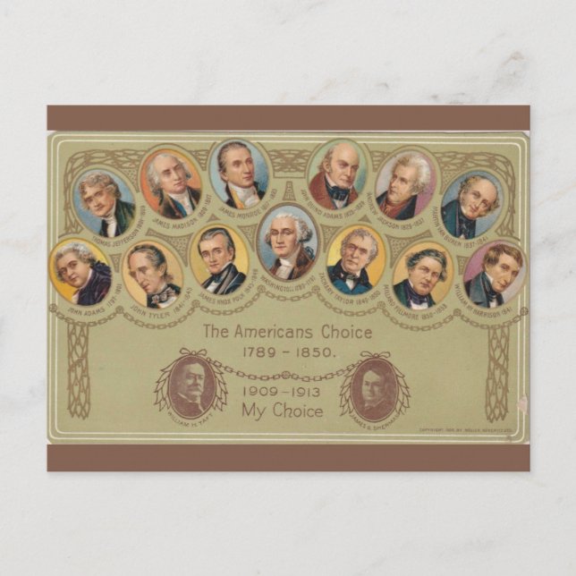 Carte Postale Président vintage des États-Unis d'Amérique (Devant)