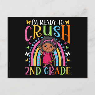 Carte Postale Prêt à écraser la fille noire de 2e année