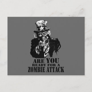 Carte Postale Prêt Pour L'Attaque Zombie