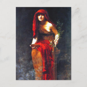 Carte Postale Prêtresse de Delphes ~ Peinture d'art fin collier