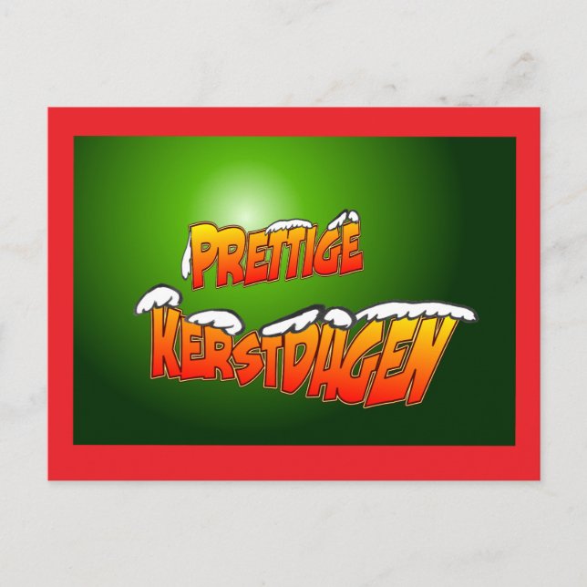 Carte Postale Prettige Kerstdagen Lettres rencontre Sneeuw Brief (Devant)