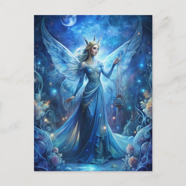 Carte Postale Pretty Fairy in Blue  (Devant)