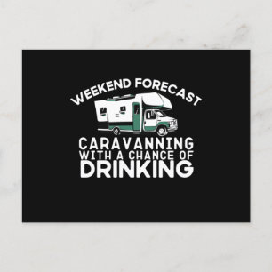 Carte Postale Prévision de fin de semaine - Boissons en caravane