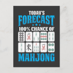 Carte Postale Prévision Mahjong Amateur de jeu de société Mah Jo