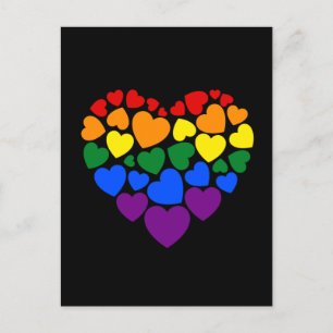 Carte Postale Pride- gay arc-en-ciel coeur de l'amour   