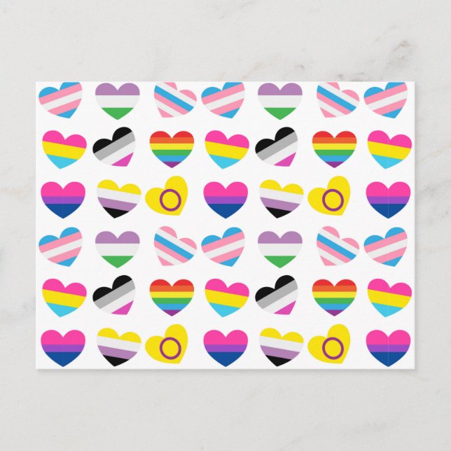 Carte postale Pride Hearts (Devant)