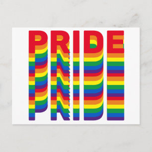 Carte Postale Pride lgbt lgbtq queer gay rainbow couleurs rétro