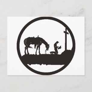 Carte Postale prier cowboy