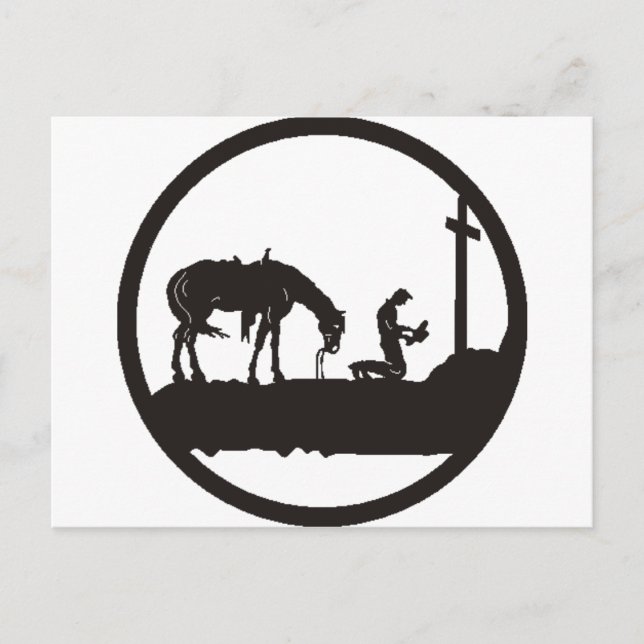 Carte Postale prier cowboy (Devant)