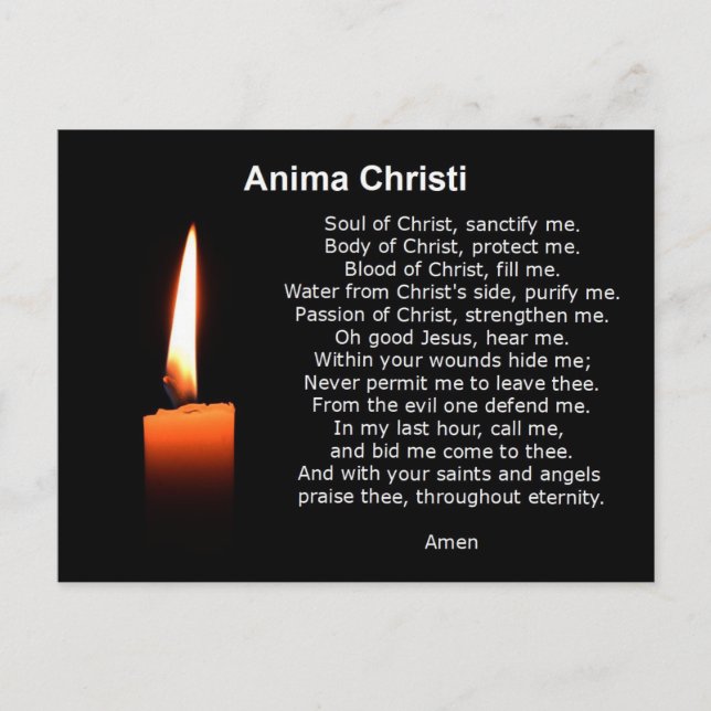 Carte Postale Prière de Confort Anima Christi Sould du Christ (Devant)
