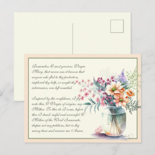 Carte Postale Prière de mémoire catholique à Vierge Marie