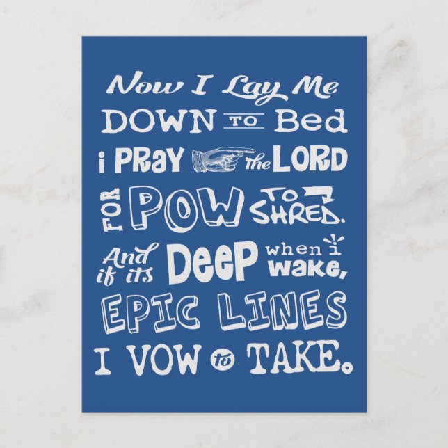 Carte Postale Prière de neige (Devant)