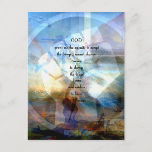 Carte Postale Prière De Sérénité Avec Art Motivationnel Inspiran